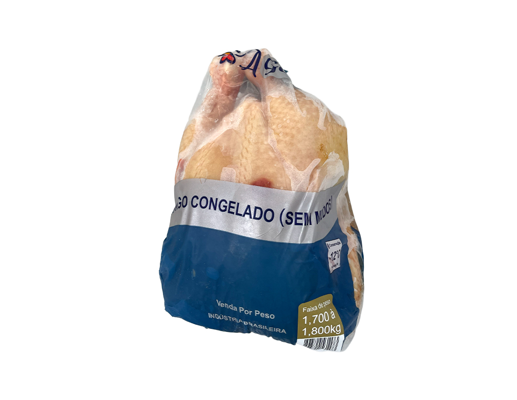 FRANGO SEM MIÚDOS CARCAÇA CONGELADO A GOSTO 1,8 KG (CX 14 KG)